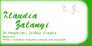 klaudia zalanyi business card
